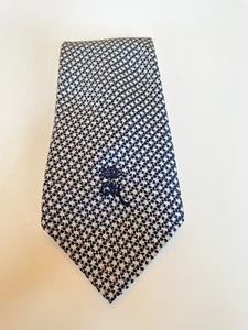 Vintage 1950-60's Countess Mara Classic Black & Ivory Houndstooth Tie - Picture 1 of 2