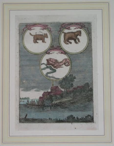 1719 ORIGINAL MAP ASTRONOMY NORTHERN SKY THE GREAT AND MINOR URSA CONSTELLA - Picture 1 of 4