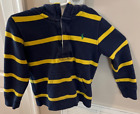 POLO RALPH LAUREN Boys Cotton Hoodie Stripes size 5 Navy - Yellow