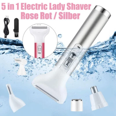 5 in 1 Electric Women Shaver Hair Arm Leg Bikini Face Remover Lady Razor Trimmer - Bild 1 von 4