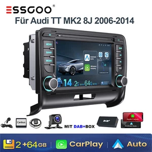 DAB+ Für Audi TT 2 2006-2014 7" ZOLL Autoradio Carplay Android 14 Navi GPS WIFI - Bild 1 von 14