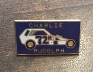NASCAR Charlie Rudolph NYS #72 Auto Carreras Coche de Carreras Esmalte Solapa Sombrero Prendedor Años 80’s - Imagen 1 de 3