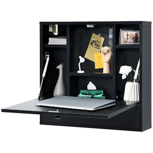Wall-Mount Floating Desk Foldable Space Saving Laptop Workstation Home - Picture 1 of 18