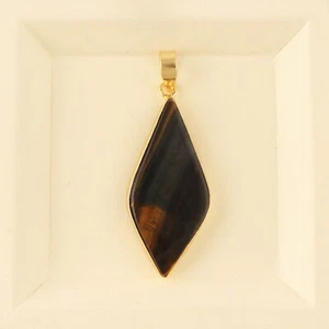 Tiger Eye Gemsstone Fancy Shape Natural Banded Pendants Gift For Women - Picture 1 of 3