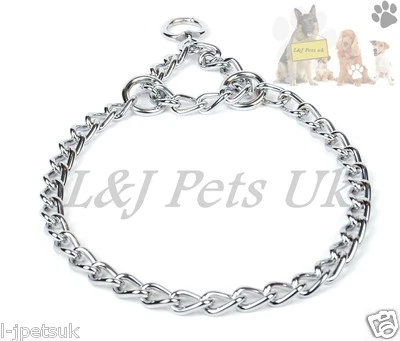 CHAMPION Semi Choke / Check Collar Chrome Chain All sizes Dog Control