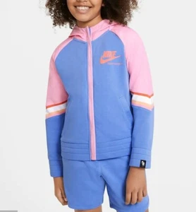 Nike Girls' Sportswear Heritage Full Zip Hoodie SIZE XL CU8293-478 - Picture 1 of 6