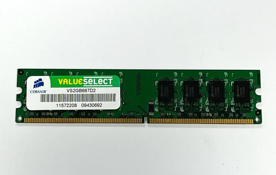 Corsair 2GB 2Rx8 PC2-5300 667MHz 240-p DIMM, Non-ECC DDR2 Desktop Mem VS2GB667D2 - Image 1 of 1