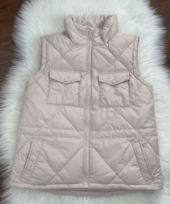 Colete acolchoado Zella meninas malva rosa com zíper tamanho M 8-10 - Imagem 1 de 4