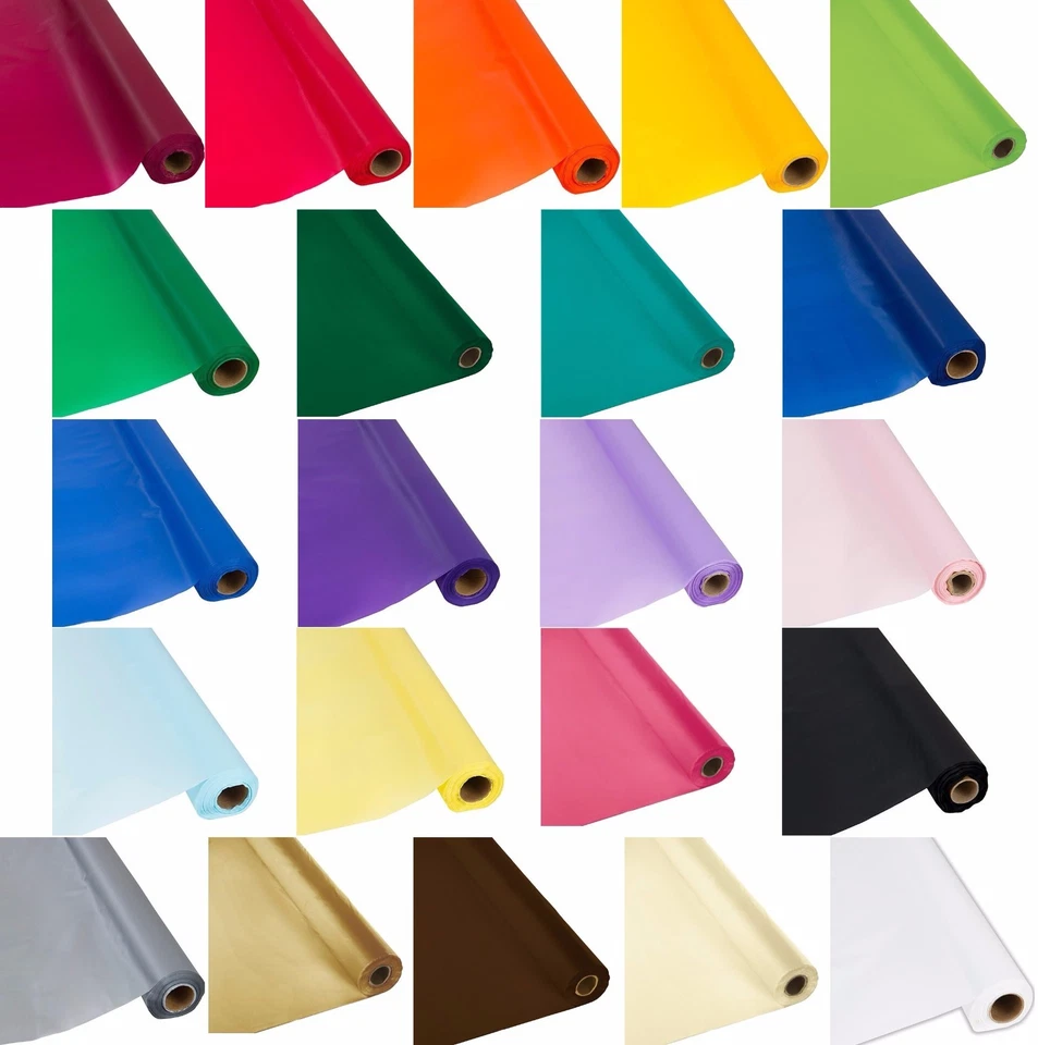 Plastic Banquet Party Table Cover Roll - 40" x 300 Feet - Disposable Tablecloths - Image 1 of 1