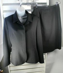 Charles Chang-Lima Mujer Talla 8 Chaqueta de Lana Negra Talla 6 Negro Lana Falda Traje - Imagen 1 de 12