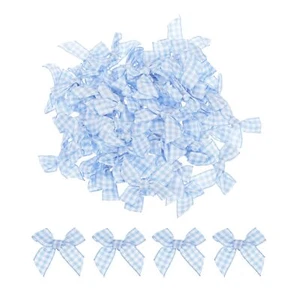 50Pcs Mini Gingham Ribbon Bow 1.5" Checkered Fabric Satin Ribbon Bows for Cra... - Picture 1 of 6
