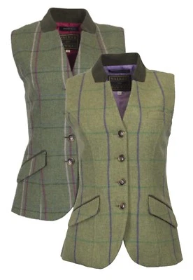 Walker & Hawkes Ladies Tweed Waistcoat Margate Teflon Gilet 8-20 Pink Purple - Image 1 of 2