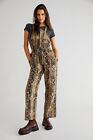 NEW $248 FREE PEOPLE HOLD ON PRINTED CORD OVERALLS SIZE MEDIUM Z85-5