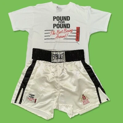 Винтажные боксерские шорты и рубашка 80-х Trump Plaza Pound For Pound СУПЕРРЕДКИЕ - Изображение 1 из 4