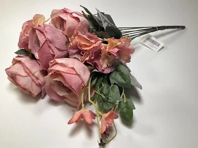 Gran ramo de flores de peonía artificial para decoración clásico seda rosa claro falso Foto 1 de 4