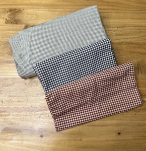 Cotton Fabric Lot Vintage Primitive Checkered Country - Picture 1 of 4