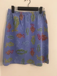 Falda Vintage Fresh Produce Estampado Pez Talla Mediana Púrpura Costera - Imagen 1 de 6