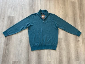 NUEVO CON ETIQUETAS LORO PIANA 'Mezzocollo Roadster Pull' Suéter de Cachemira con Cremallera Talla 56 / XL $1300+ - Imagen 1 de 12