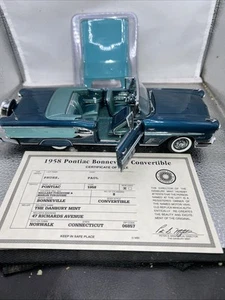 1958 PONTIAC BONNEVILLE CONVERTABLE DANBURY MINT 1:24 COA Original Box - Picture 1 of 13