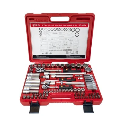 Genius Tools 87 peças 1/4" e 1/2" Dr. Conjunto de ferramentas Metric Master - AC-2487A - Imagem 1 de 4