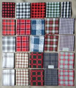 25 Fat Quarters, Assorted Plaid Patterns, Multicolor, 18"x21" Cotton Fabric - Picture 1 of 5