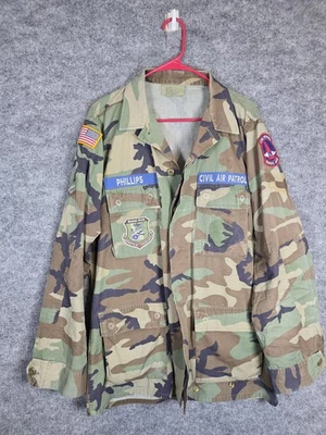 Civil Air Patrol BDU Jacket Mens Medium Long Woodland Camo Ripstop USGI Patches - Image 1 of 4