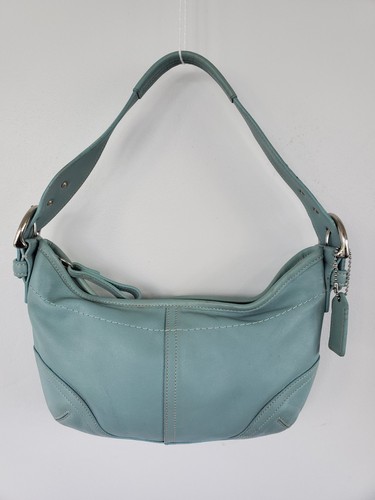 Borsa Coach vintage Soho donna pelle hobo blu tracolla borsetta baguette luna