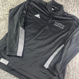 Milwaukee Panthers Jacket Mens Large Black White Adidas Quarter Zip UWM MKE - Picture 1 of 12