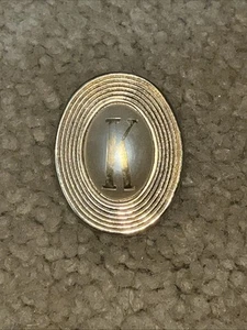Vintage Swank Bolo Tie Capital K On Center Gold & Pearl Tone - Picture 1 of 5