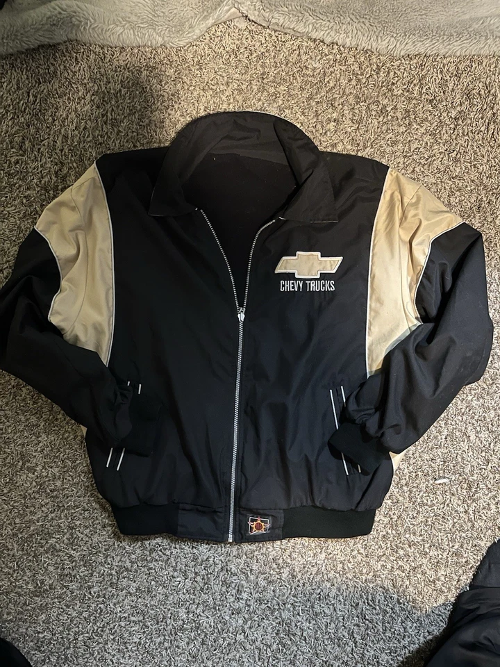 Jaqueta bombardeiro reversível vintage Jeff Hamilton Chevrolet Racing - Imagem 1 de 4