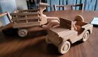 2 Vintage Hand Crafted Wood N Things Rodgers Enterprises Wooden Toy Jeep Truck