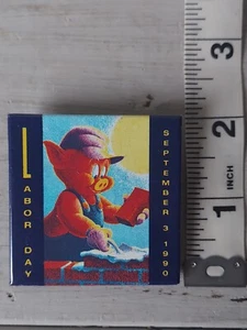 Walt Disney World Cast Labor Day September 1990 3 Little Pigs Pin Back Button - Picture 1 of 2