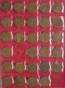 Near complete set of KG 6th pennies, no 1946 - Picture 1 of 3