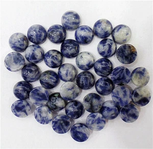 Cabochon tondo in sodalite bianca e blu naturale 8 mm 8 pezzi QQ172 - Foto 1 di 2