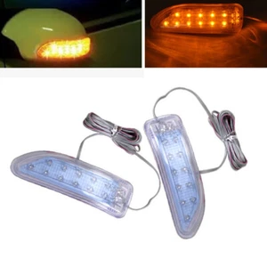 12V Universal Yellow Car Side Mirror Soft Turn Signal Light Amber Indicator Lamp - Foto 1 di 9