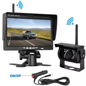 7" Wireless Monitor Caravan Truck RVs Rear View Reverse Backup Camera Kit 12-24V - Picture 1 of 24
