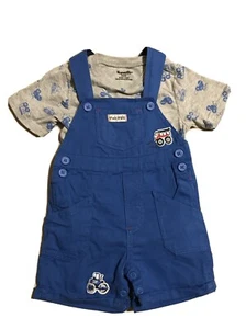 Nannette Kids, Boys Short Overalls With Shirt, Truck Trails - Picture 1 of 9