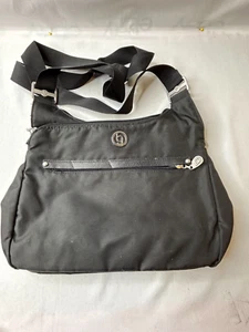 Black  Baggallini Cross Body Handbag Multiple Pockets Tan Lining Purse Bag - Picture 1 of 5