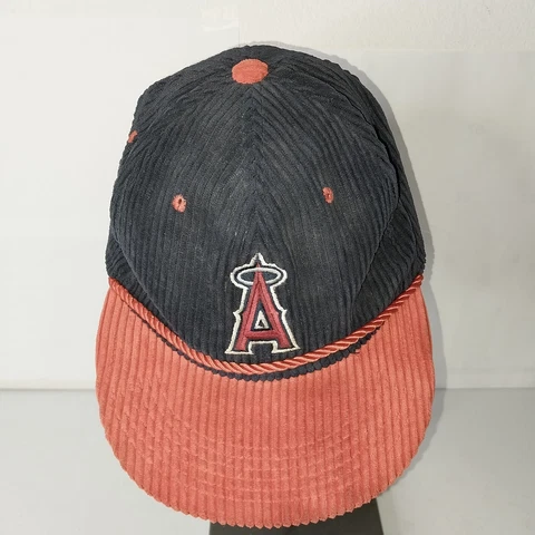 MLB Anaheim Angels Corduroy Snapback Hat Ball Cap Farmer John Promo Vintage 70's Cover