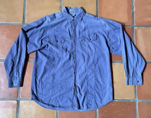 Vintage Anchor Blue Mens Size XL Y2K Blue Button Up Long Sleeve Pocket Shirt EUC - Picture 1 of 23