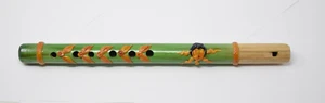 Hand Painted Wooden Carved Flute Traditional Recorder Music Ecuador - Picture 1 of 6