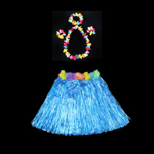 Hawaiian Grass Skirt Hula Skirt Lei Costume Luau Party Dance Beach Dress Up US