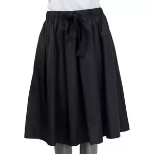 66227 auth PRADA black nylon FLARED DRAWSTRING KNEE LENGTH Skirt 44 L - Picture 1 of 5