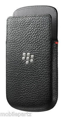 Funda de bolsillo de cuero negra original genuina BlackBerry Q10 ACC-50704-201 Foto 1 de 3
