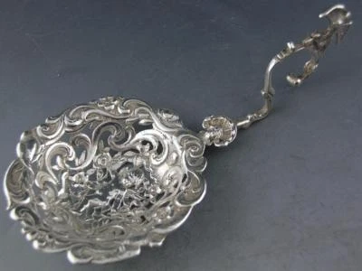 800 Серебряный Ханау Германия обезьяна ложка сложный херувим птицы STORCK & SINSHHEIMER - Изображение 1 из 4