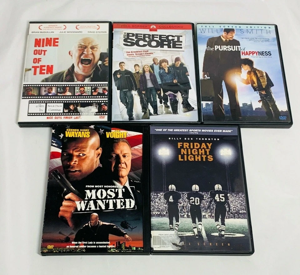 Lot Of 5 Assorted DVD's - The Pursuit Of Happyness, Friday Night Lights   60 - Imagem 1 de 1