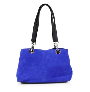 Italienische Echt Wildleder Leder Schultertasche Tasche Damen Vera Pelle Handtasche - Bild 1 von 20