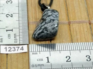 Pendentif OBSIDIENNE FLOCON DE NEIGE + cordon reglable mineraux pierre reiki - Picture 1 of 1