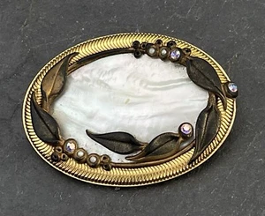 Broche/colgante vintage MARENA chapado en oro hecho a mano (S 6854) - Imagen 1 de 4