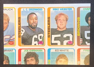 L.C. Greenwood 1978 Topps Football Card Uncut 2 Panel Card Miscut Error - Picture 1 of 2